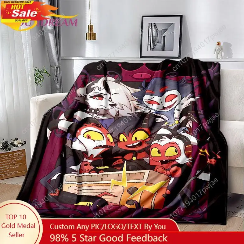 

2025 New H-Helluva Boss Blitzo Cartoon Soft Blanket,Soft Throw Blanket for Home Bedroom Bed Sofa Picnic Travel Cover Child Gift