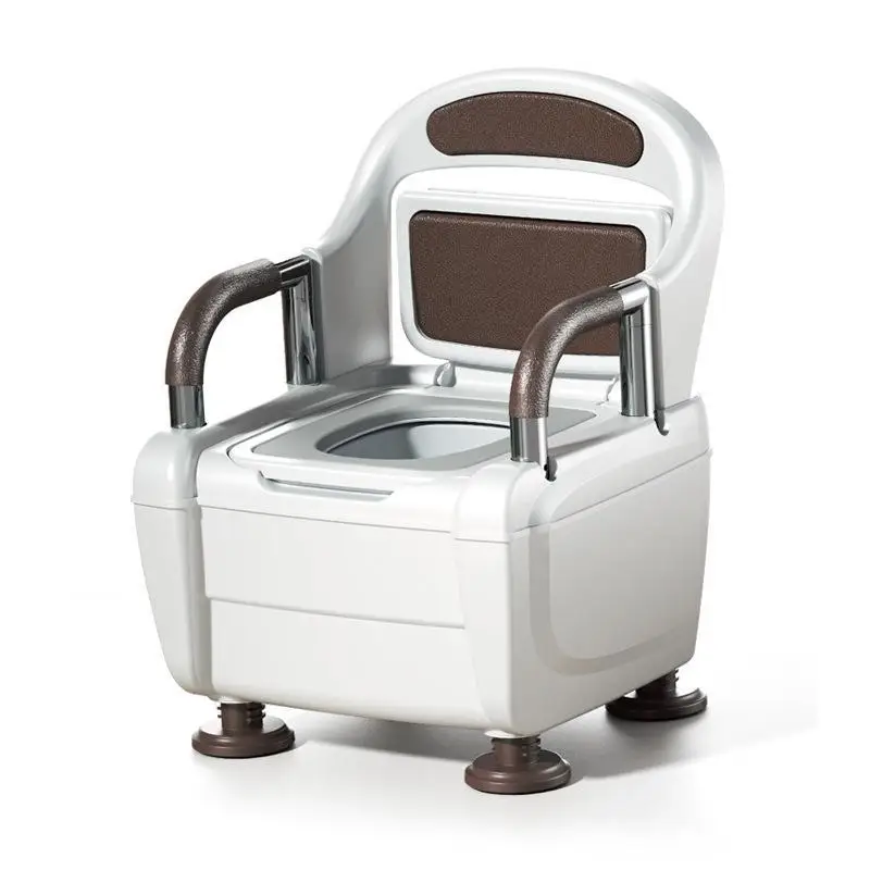 Chair Style Mobile Toilet Pu Soft Seat Ring Toilet Chair Elderly Patients Pregnant Women Household Use Portable Toilet Seat