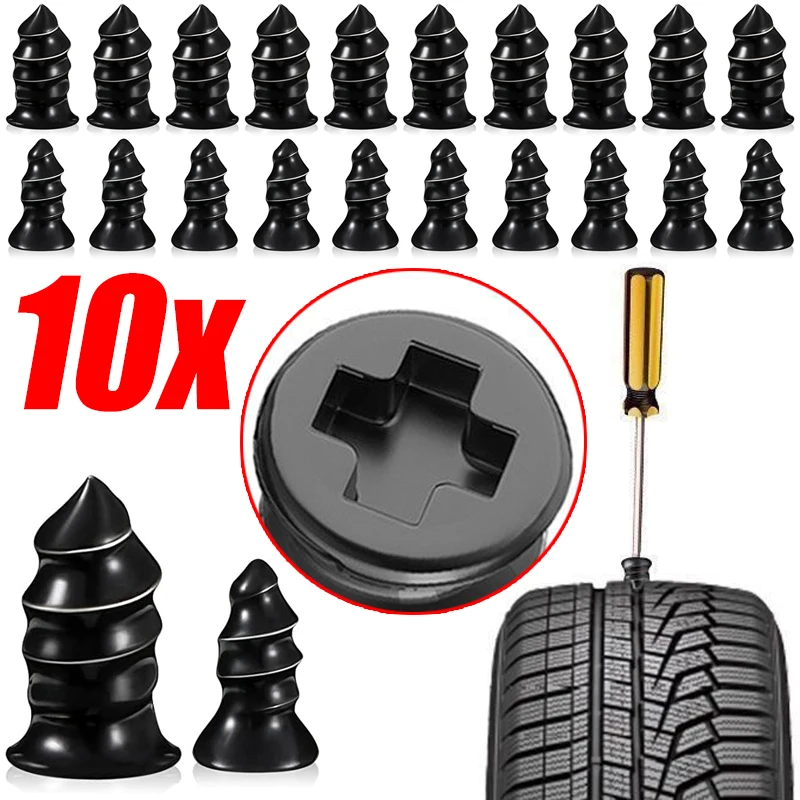 

10Pcs Car Motorcycle Vacuum Tyre Repair Nails Auto Tire Puncture Repair Tools Rubber Tubeless Glue Free Repair Tire Nails