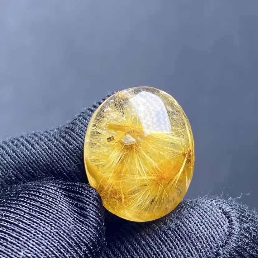 Natural Gold Rutilated Quartz Pendant Oval Rutilated Quartz Jewelry 16x13x10mm Men Women Brazil AAAAAAA