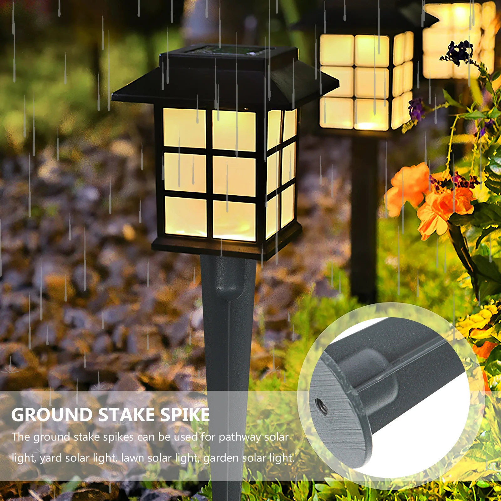 

4 Pcs 160mm LED Tree Light Stakes Durable Aluminum Ground Spikes Solar Lights Anti Corrosion Outdoor Decorative Accessories