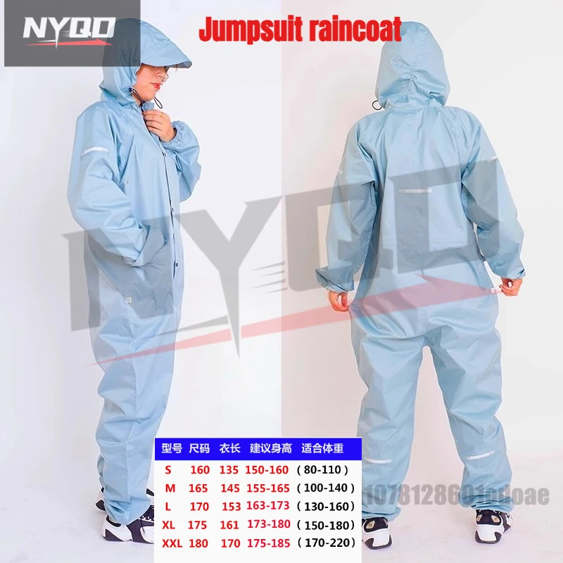 

Motorcycle Riding One-piece Raincoat Thickened Windproof Full Body Waterproof Electric Bike Riding Raincoat Impermeable