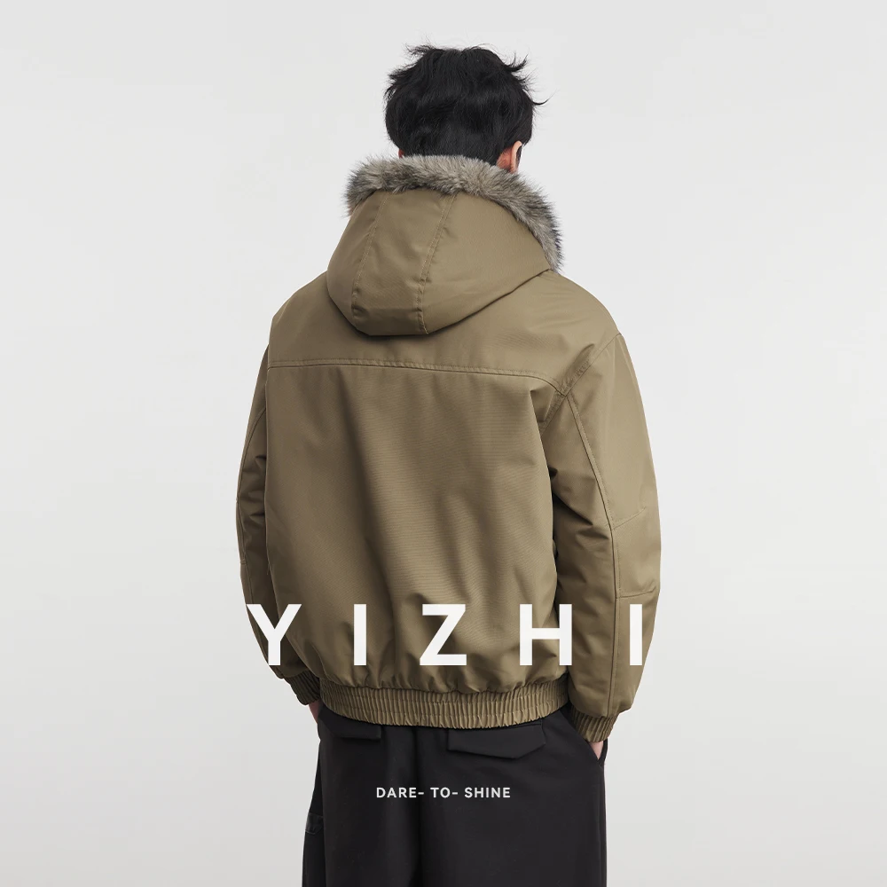 أزياء الرجال الجبل النسر 90 الأبيض بطة أسفل كبيرة أفخم مقنعين أسفل سترة 2025 شتاء جديد يندبروف الدافئة زوجين سترة