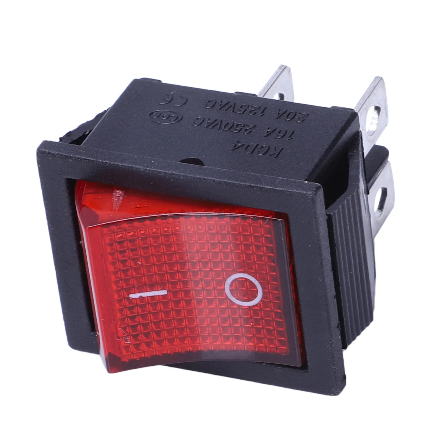 5 x Red Illuminated Light On/Off DPST Boat Rocker Switch 16A/250V 20A/125V AC