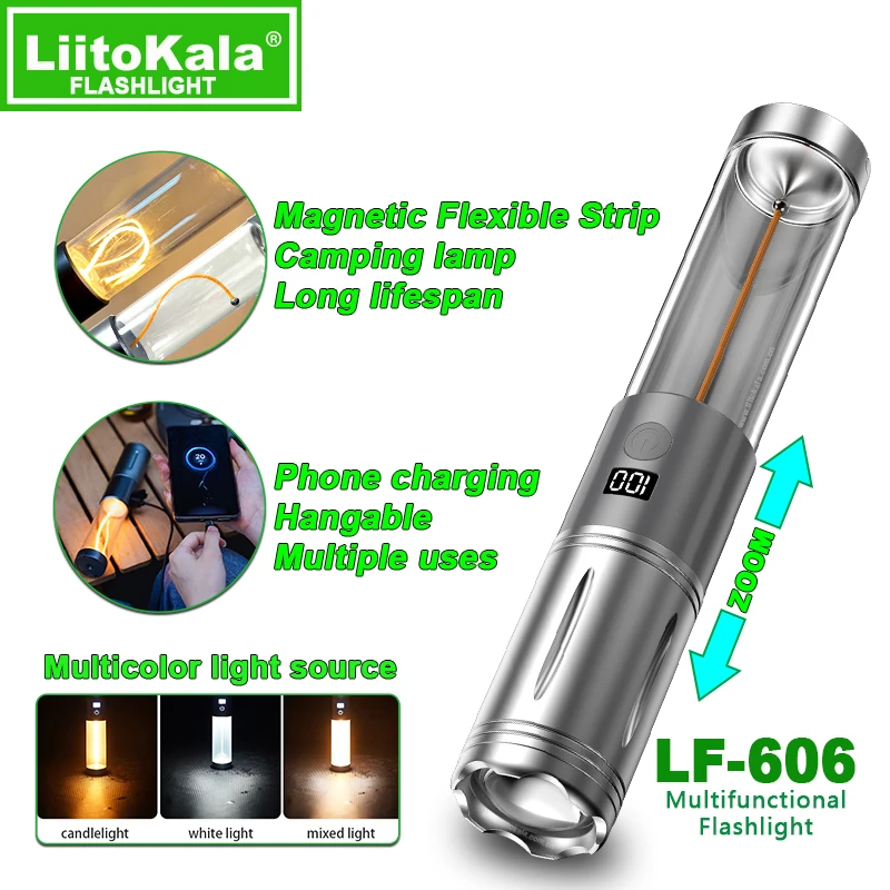 LiitoKala LF-786 work light LF-2305 903 white laser flashlight+Lii-50A 26650 5000mAh battery，LF-505 808 818 Camping light 18650