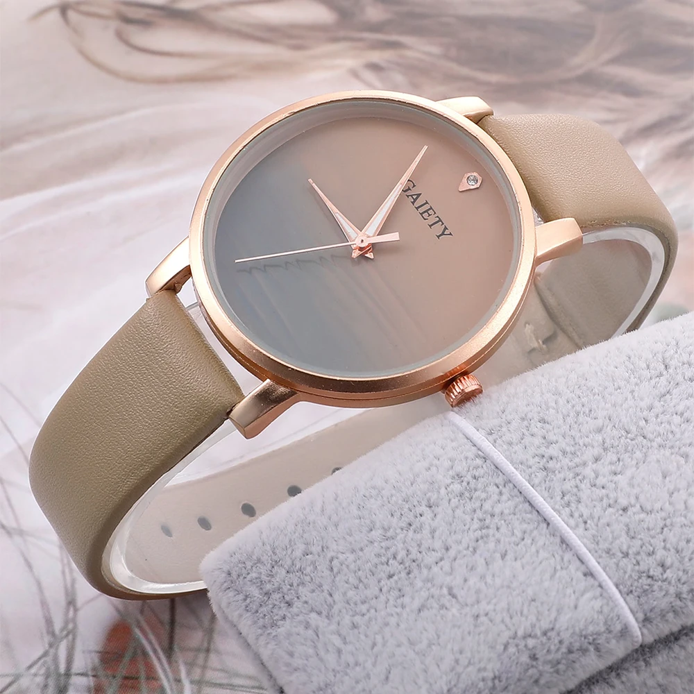 GAIETY Elegant Simplicity Ladies Dress Wristwatches Women Fashion Watches Luxury Casual Gradient Colours Female Quartz Leather