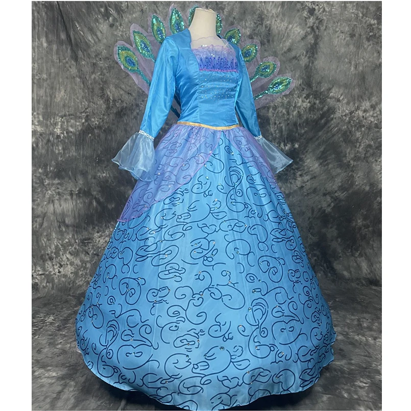 Halloween Costume Princess Rosella Cosplay Peacock Dress Adult Women Stage Performance Outfit Fancy Ball Gown Custom Made