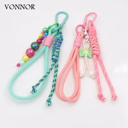 Handmade Woven Rope Chain Jewelry Keychain Trendy New Bohemian Women Bag Car Key Pendant Vacation Party Accessories