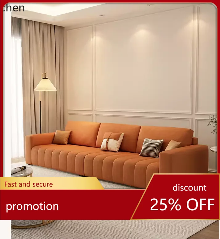 HXL waterproof and anti-fouling technology cloth sofa three-person sofa small apartment living room combination sofa