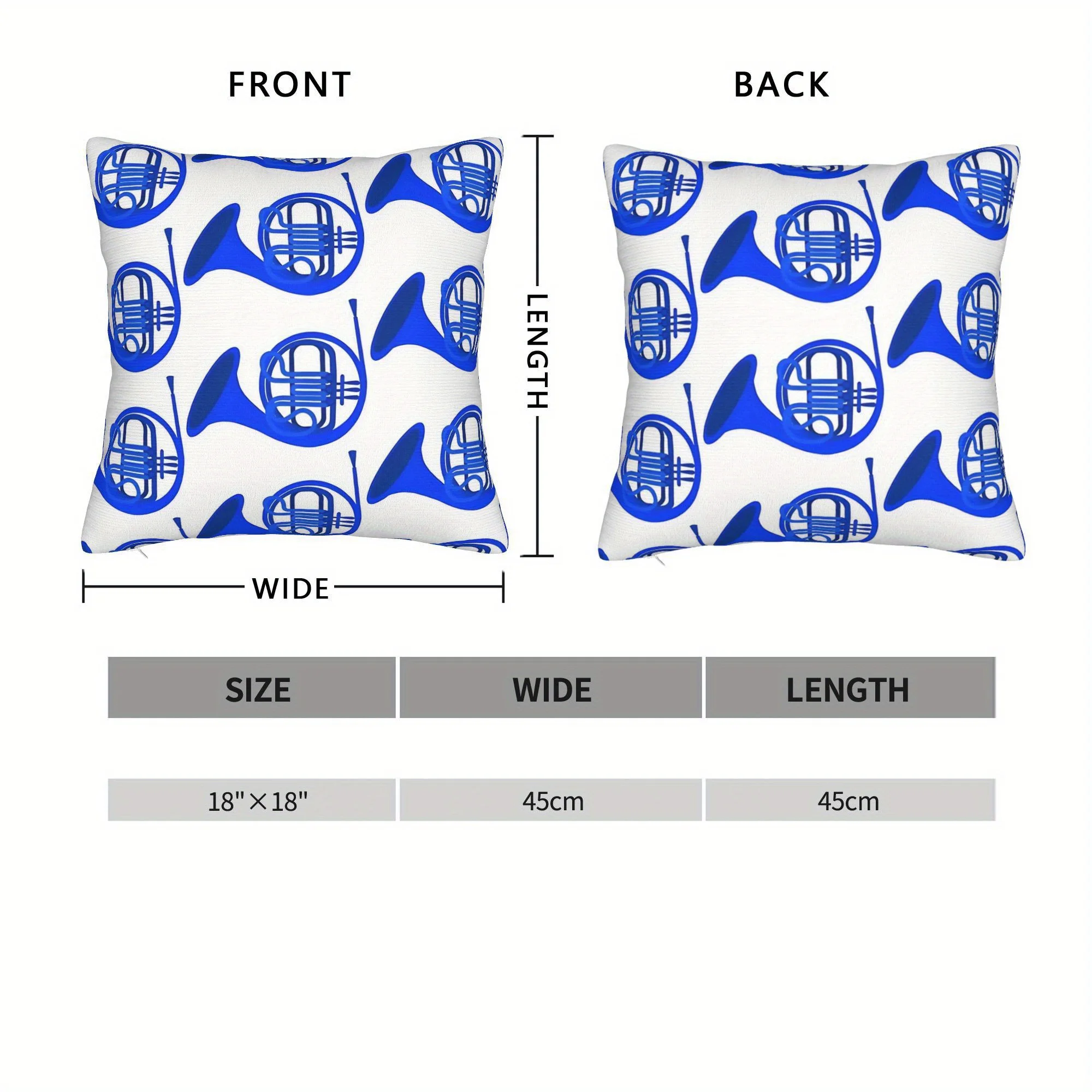 1pc Blue French Horn Pillow Co - Musical Instrument French recension och pris