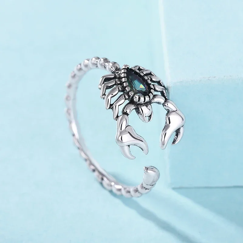 Huitan Novel Scorpion Opening Rings for Women New Hip Hop Punk Girls Personality Animal Rings Cocktail Party Statement Jewelry