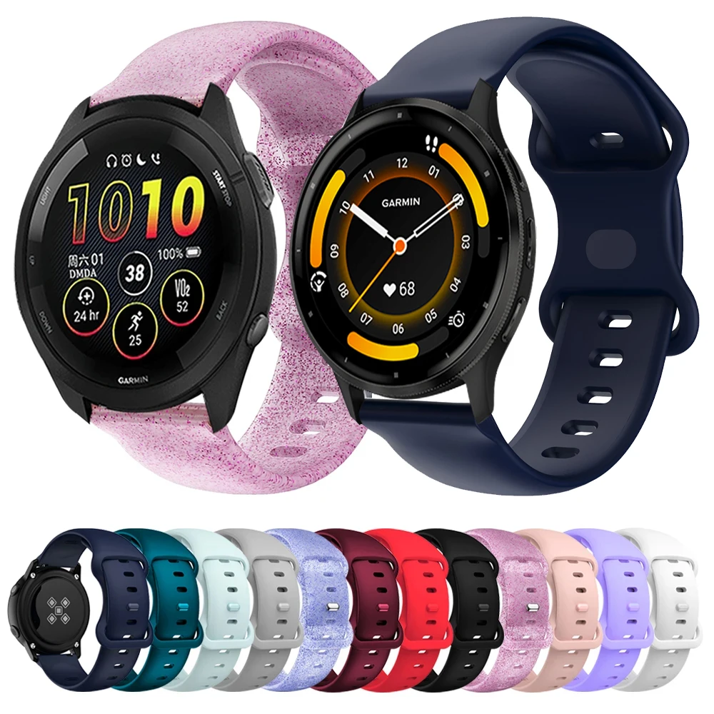 

20mm 22mm Strap For Garmin Forerunner 265 255 Vivoactive 4 Venu 2 Plus Sq Soft Silicone Wristband Accessorie Wacth Band Bracelet