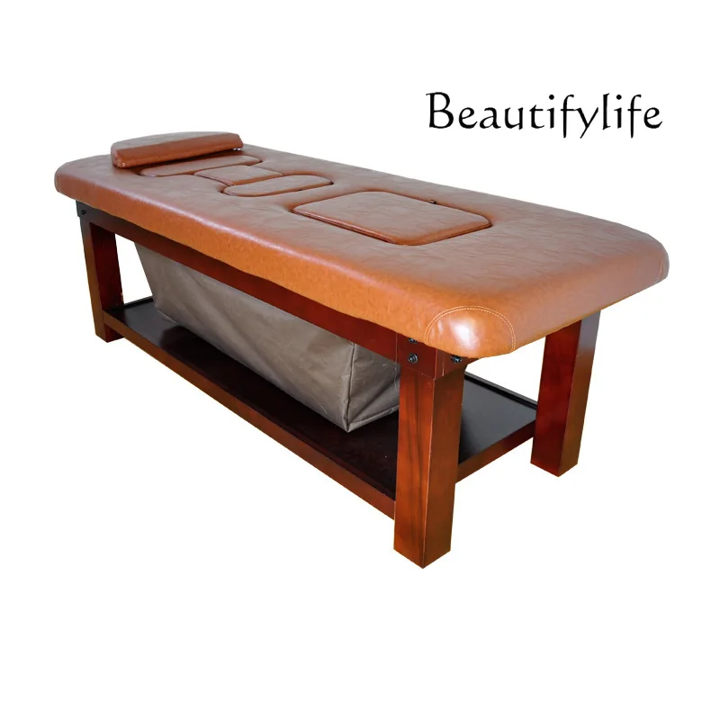 

Chinese Medicine Fumigation Lengthened Widened Whole Body Steam Bed Massage Therapy Bed Full Version Solid Wood