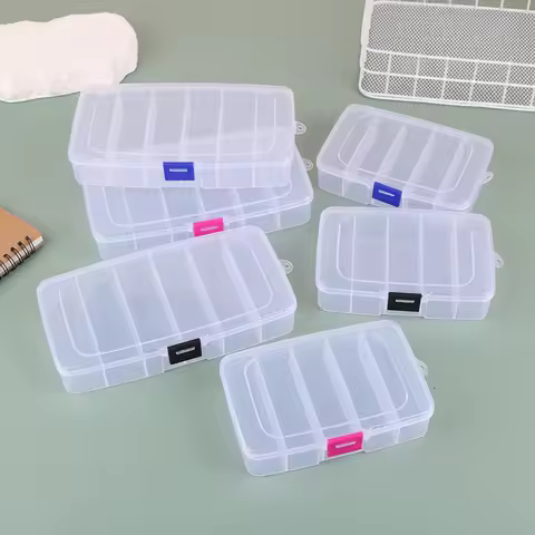 5/6-grid Portable Plastic Hair Clips Jewelry Storage Box Accessories Organizer Household Travel Supplies With Dust Proof