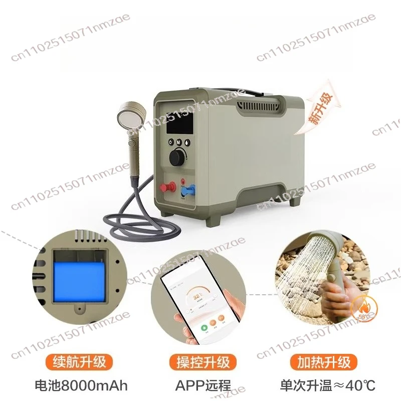 Outdoor Thermostatic Water Heater Portable Quick Heating Camping Shower Artifact for Travel Self-driving Tour Hot Bath
