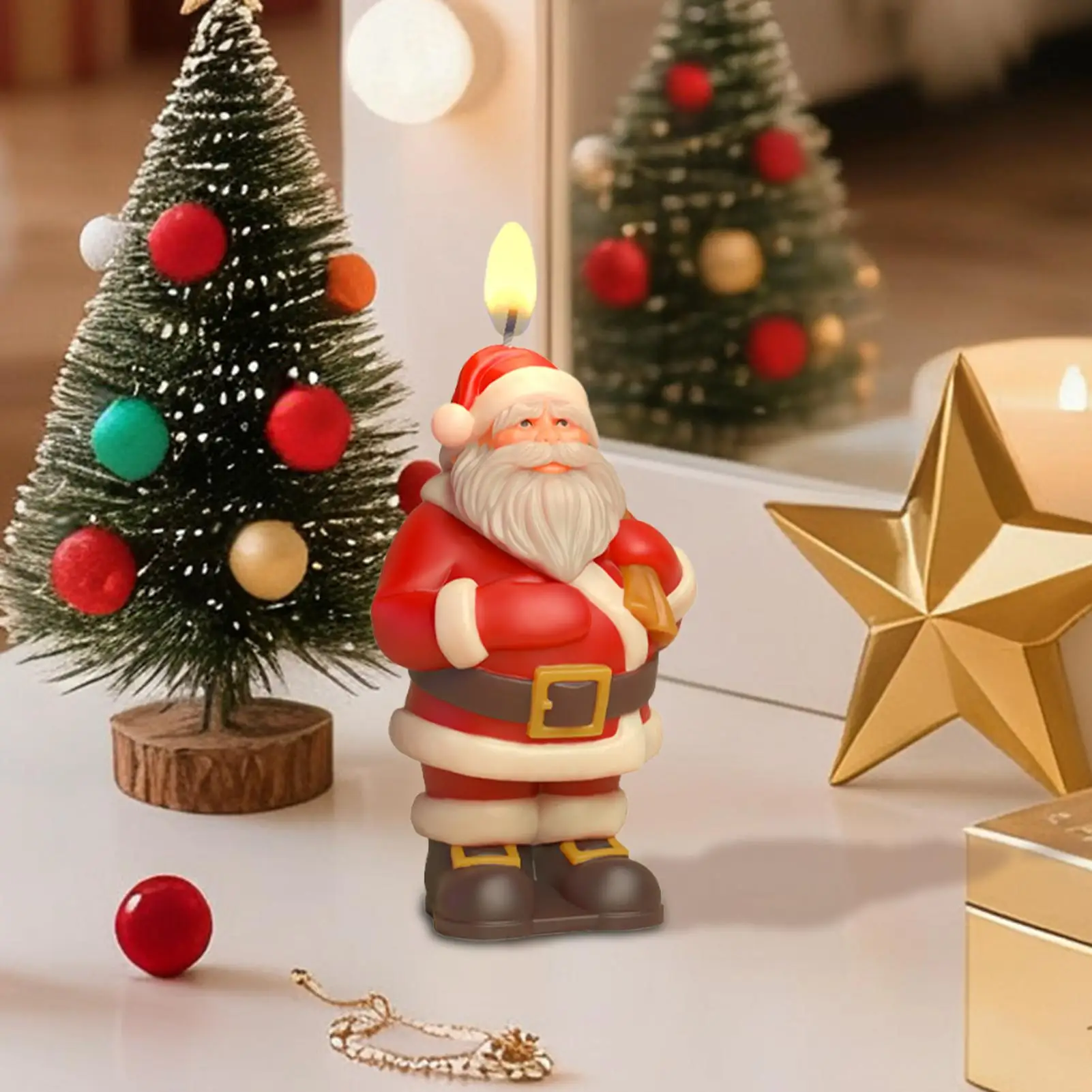 

Christmas Candle Molds 3D Decorative Holiday Silicone Christmas Candle Mold For Thanksgiving Fall Winter Birthday Table