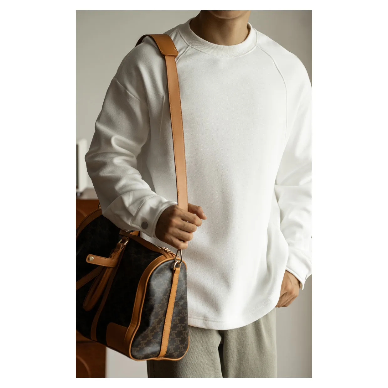 

Japanese Style Thickened Fleece Hoodie Men's Casual Long Sleeve T-Shirt Shoulder Insertion Shirt Sleeve Autumn Winter New Arr...