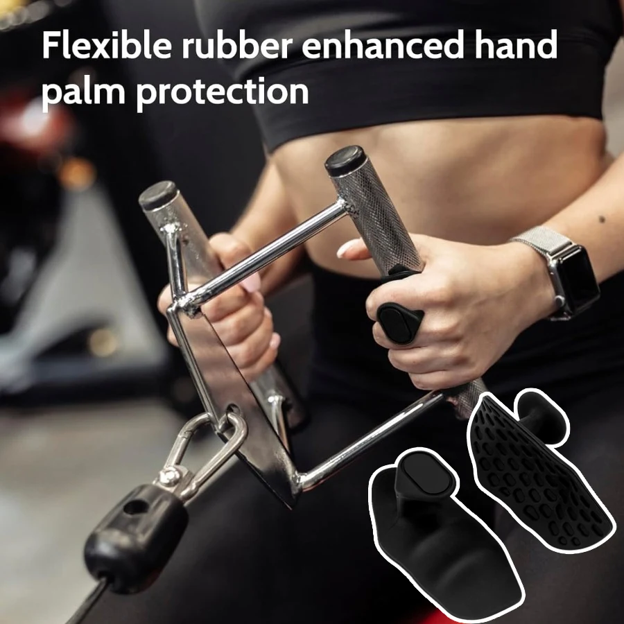 2 protetores de palma antiderrapantes de silicone, adequados para vários treinos como stacks, barra, halteres, levantamento de peso.