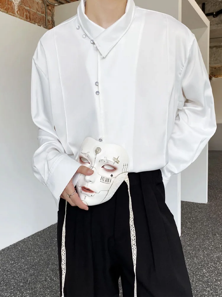 

Autumn New Chinese Sle Men's irt National Sle Long Sve Silk Satin Drapey Feeling Buttons Adjusting High-End Feeling