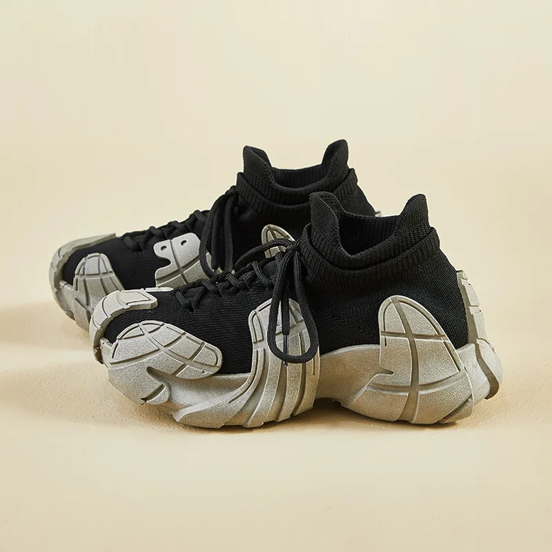 

Women Shoes 2025 Spring New Breathable Height Increasing Non Slip Platform Sneakers Fashion Comfort Fly Weave Women Casual Shoes