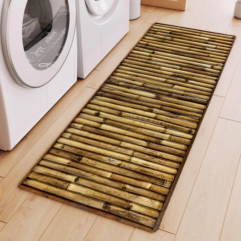 Bambus-Küchenmatte, Pflanze, Bambusbrett, elegantes Muster, Badezimmer, rutschfester Teppich, Türteppich, Läufermatte, leicht zu reinigen