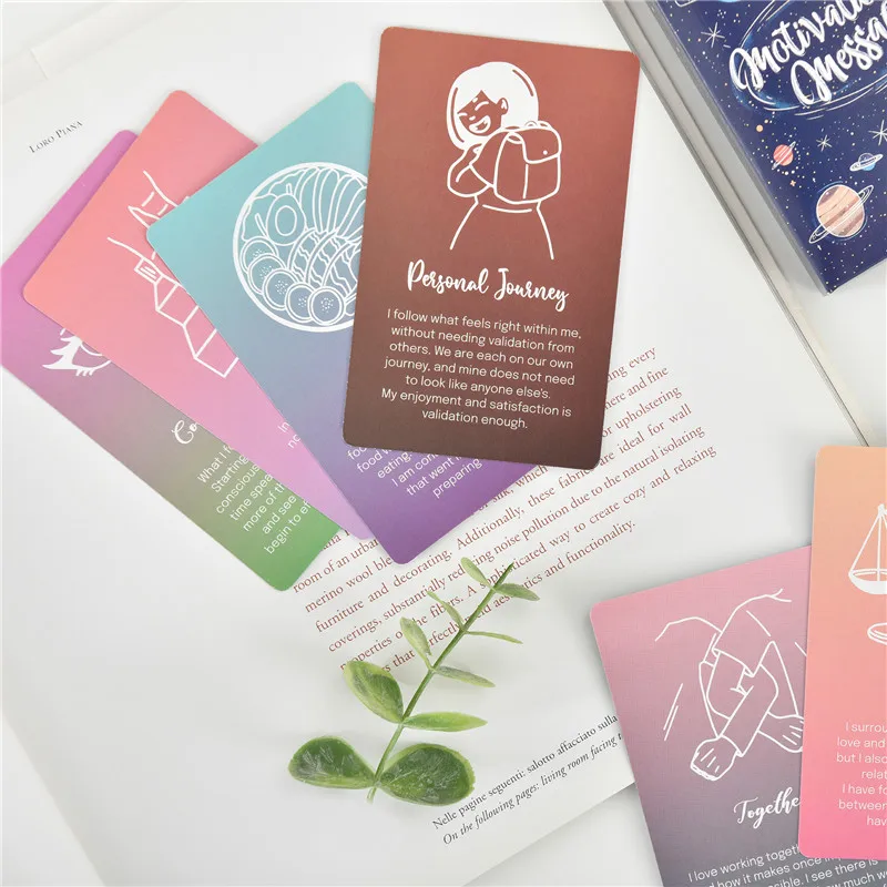 52pcs/Lot Motivational Mindful Message Card Mini Postcard English Inspirational Greeting Card Affirmations And Encouragemen Card