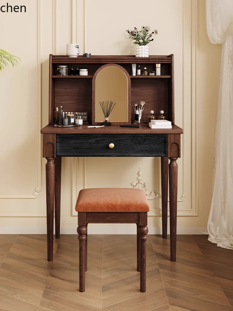 

QZT solid wood dresser makeup table bedroom storage cabinet integrated makeup table