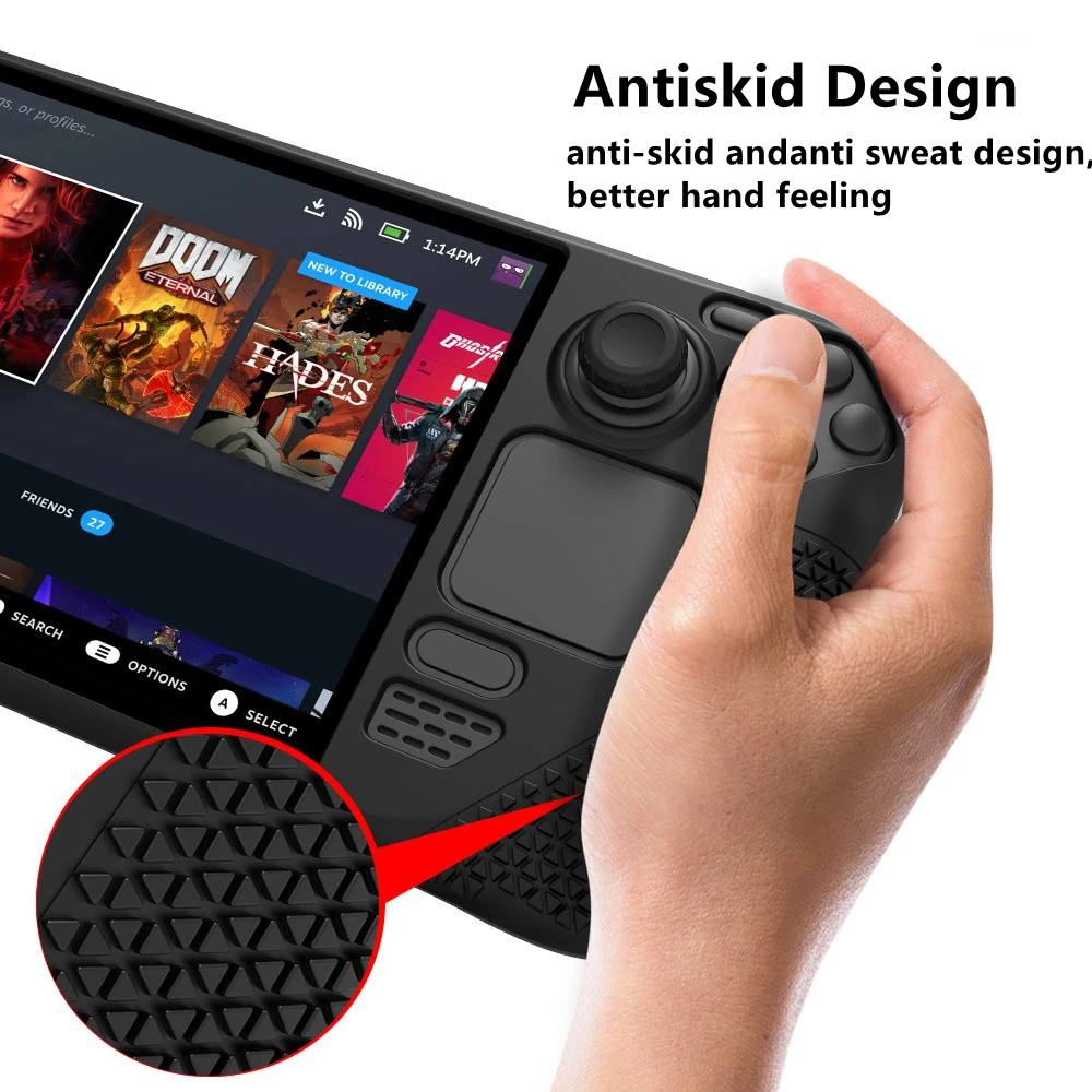 جديد الغطاء الواقي شل للبخار سطح السفينة عدم الانزلاق غطاء سيليكون للصدمات لعبة وحدة التحكم أجزاء للبخار سطح السفينة الملحقات