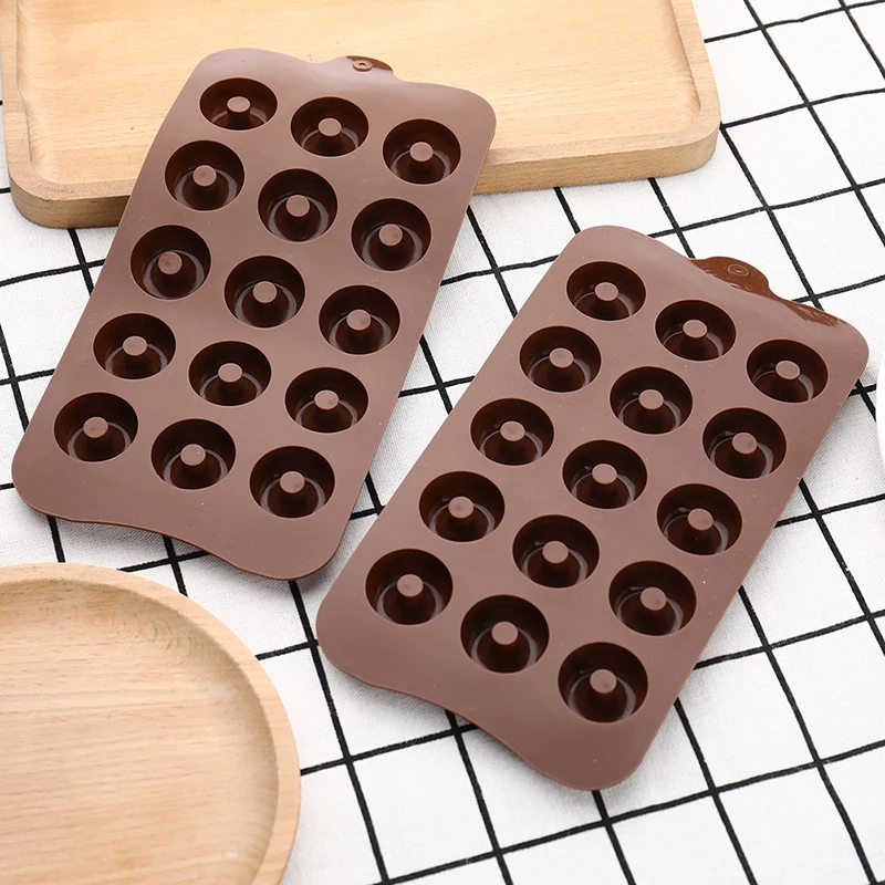 15 Cavity Donut DIY Baking Kitchen Mold 3D Mini Silicone Cake Mold Mousse Dessert Baking Chocolate Donut Baking Pan Pastry Mold