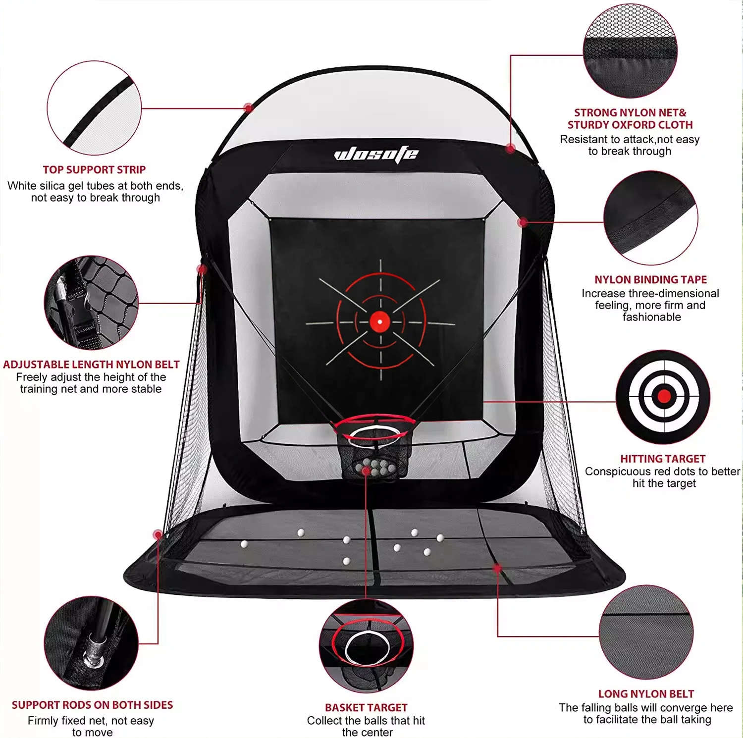 Tragbare Indoor Outdoor Persönliche Golf Praxis Net Nylon Driving Range Golf Swing Chipping Net GolfTraining Aids