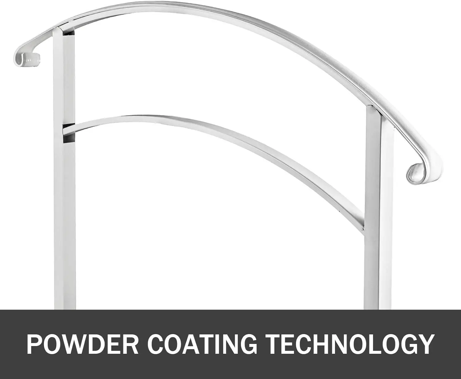 Happybuy Handrails for Outdoor Steps, Fit 1 or 4 Steps Outdoor Stair Railing, White Wrought Iron Handrail.