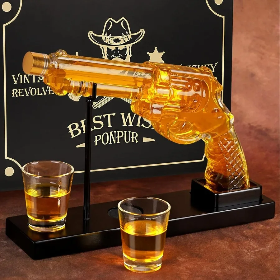 

Revolver Whiskey Decanter Set With Shot Glasses