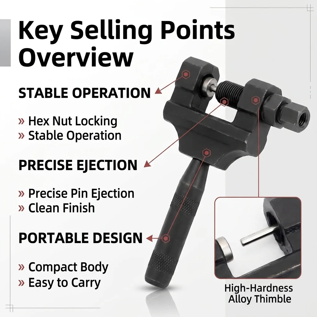 Portable Motorcycle Chain Remover, Manual Chain Breaking Tool, Motorcycle Electric Vehicle Chain Repair and Disassembly Tool