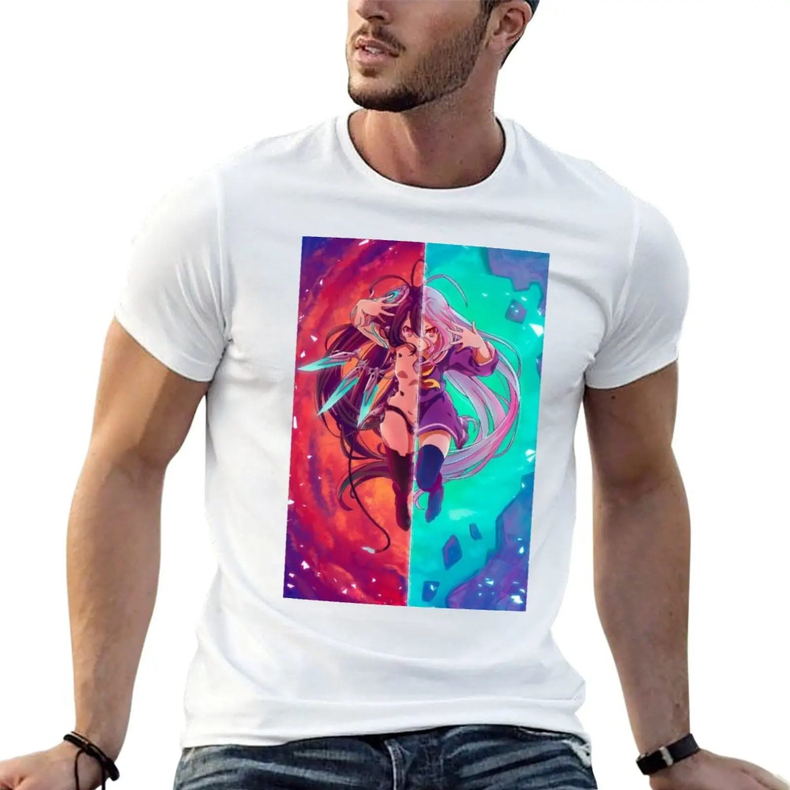 Shiro x Shuvi No Game No Life T-Shirt football t shirt boys whites anime shirts men