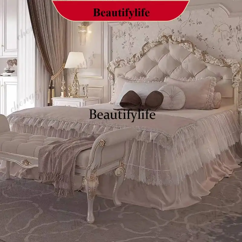 G153 White Soft Double Bed Couples Australia Style Storage Modern Double Bed Luxury Japanese Wooden Camas De Dormitori Furniture