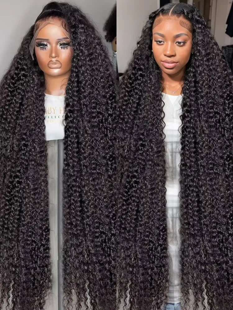 

38 40 дюймов Глубокая волна 13x6/13x4 Парик из натуральных волос на шнуровке 220% Remy Curl 360 Полный парик фронтальной части шнурка Человеческие волосы для чернокожих женщин