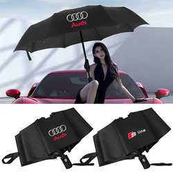 Car Fully Automatic Folding Windproof Umbrella Sunshade Auto Logo Parasol for Audi SLINE A3 A4 B8 B9 A6 C5 C6 C7 A7 Q5 A5 A8 RS