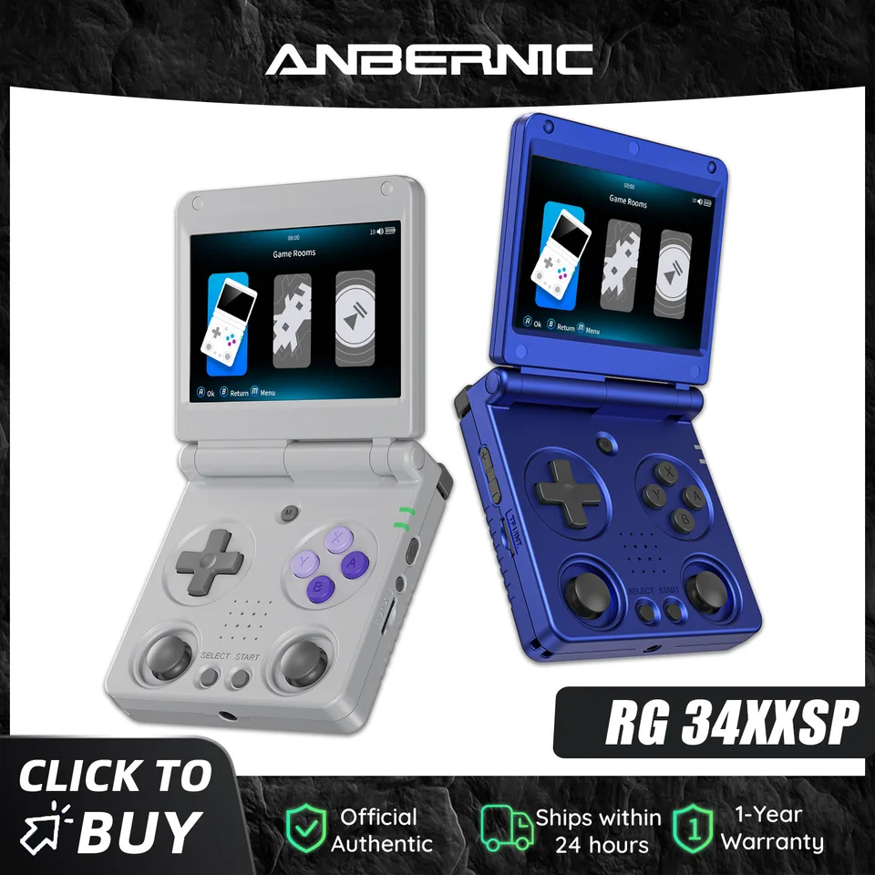 Anbernic RG34XXSP 3.4'' IPS Screen Flip Handheld Console Linux
