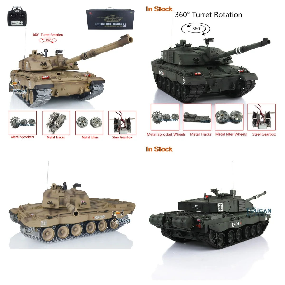 おもちゃ Heng Long 1/16 スケール 7.0 アップグレード チャレンジャー II RC タンク 3908 W/360 °   BBユニットTH17748付きタレット赤外線戦闘RCおもちゃ