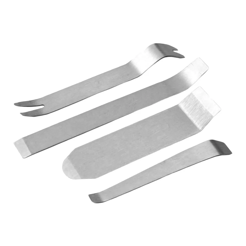 4pcs Stainless Steel Car Trim Removal Tool Kit Metal Pry Tool Set For Audio & Interior Repair Door Panel Removal Adjusting