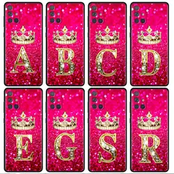 Pink Diamonds Letter Case For Samsung Galaxy A54 A52 A14 5G A53 A12 A13 A71 A23 A34 A33 A21s Phone Cover