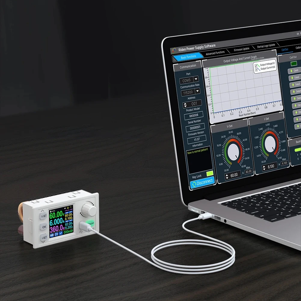 RK6006/RK6006-BT 4-Digit Display DC DC Step-Down Module Converter 60V 6A Voltage Power Supply Stabilized Buck Converter