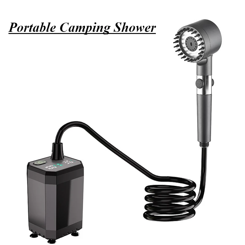 

Portable Camping Shower 6000mAh Battery Powered Outdoor Shower for Hiking Garden Cleaning Car Wash and Travel
