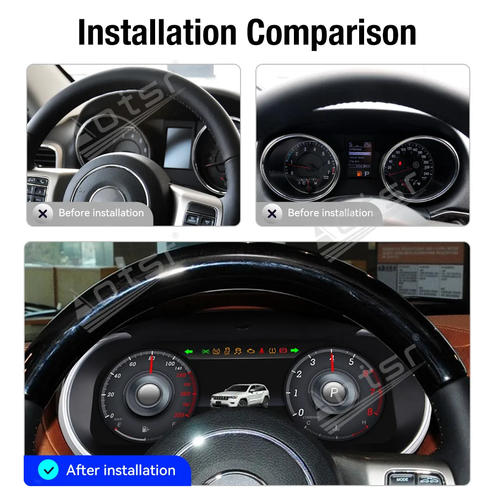 Digital Instrument Cluster For Jeep Grand Cherokee 2011~2013 12.3 Inch Linux System LCD Dashboard Speedometer Virtual Cockpit