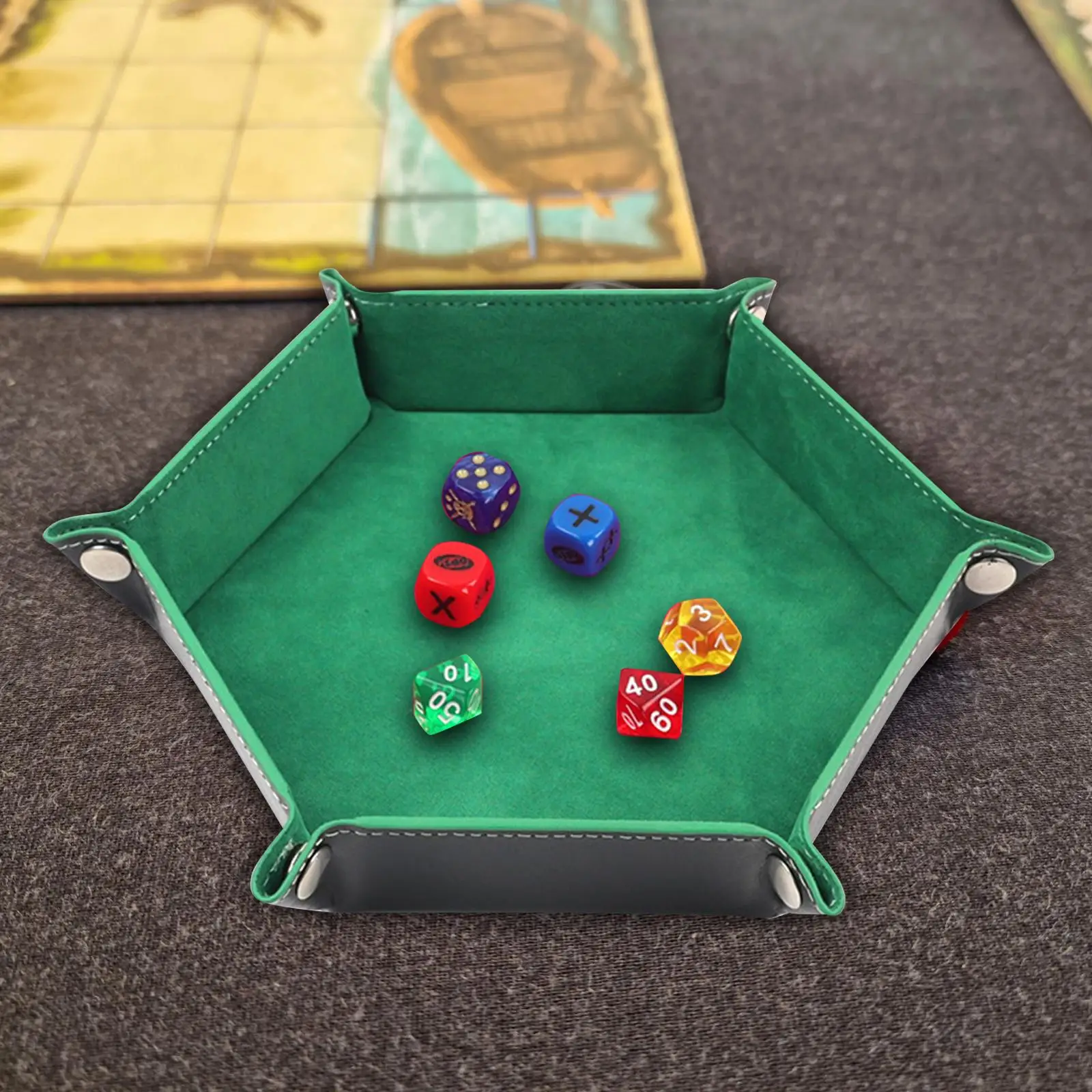 

Board Game Storage Bowl, Hex Dice Rack, Folding Watch Dice Trays