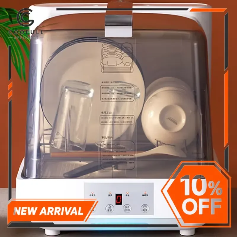 Mini Dishwasher Portable Countertop Washing Machine Automatic Smart Desktop Cleaner for Home Kitchen Glass High Temperature