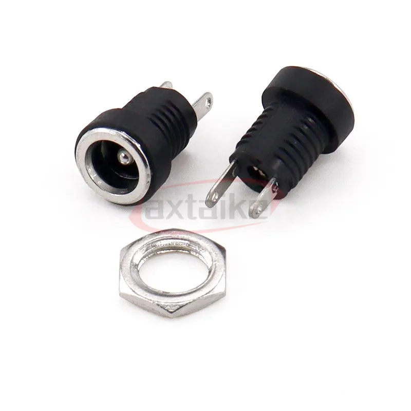 10PCS DC-022B 3A 12v for DC Power Supply Jack Socket Female Panel Mount Connector 5.5 mm x 2.1mm 5.5 mm x 2.5mm DC022B Connector