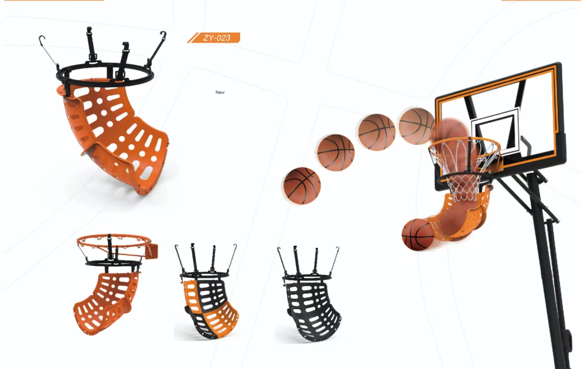 

Basketball Return Net Catcher Attachment Adult Kid Indoor Outdoor Post Training Ball Rack