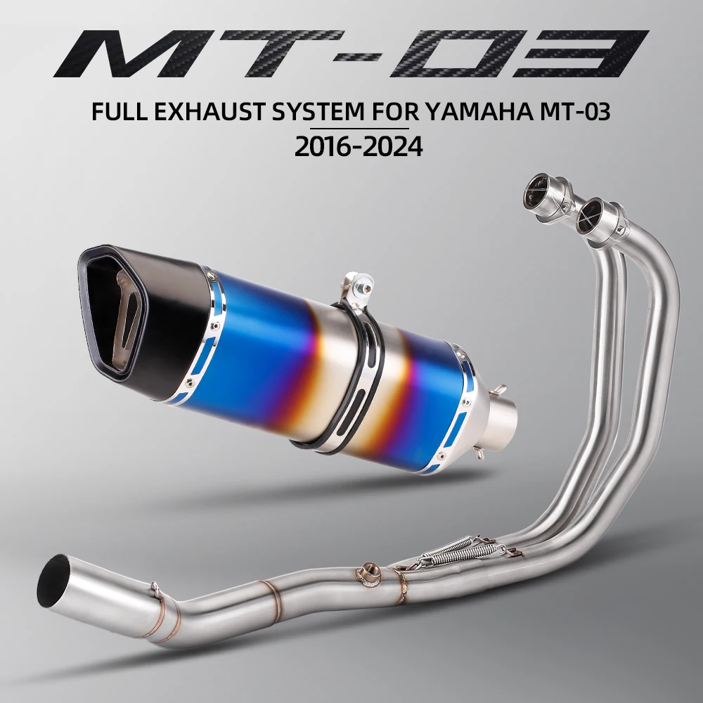 

For YAMAHA MT03 R3 MT25 R25 2015-2026 motorcycle full exhaust system front link pipe muffler with DB killer