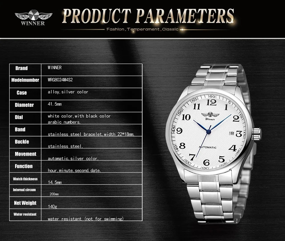 T-WINNER повседневные модные мужские автоматические механические часы с полым календарем, синие стрелки, дизайн, деловые наручные часы из нержавеющей стали